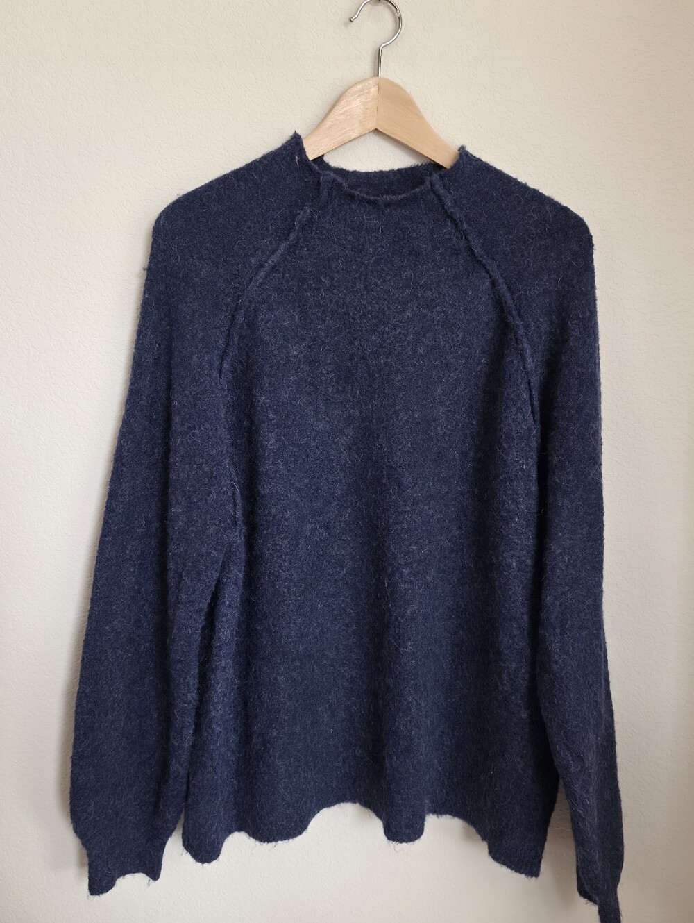 wild fable Navy Blue Fuzzy Mockneck Sweater NWT L